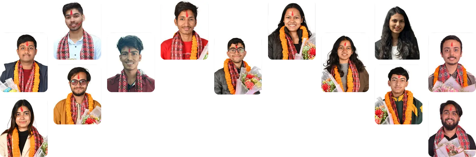 Grid of Gurukul CA Nepal all-Nepal rank holders and top achievers